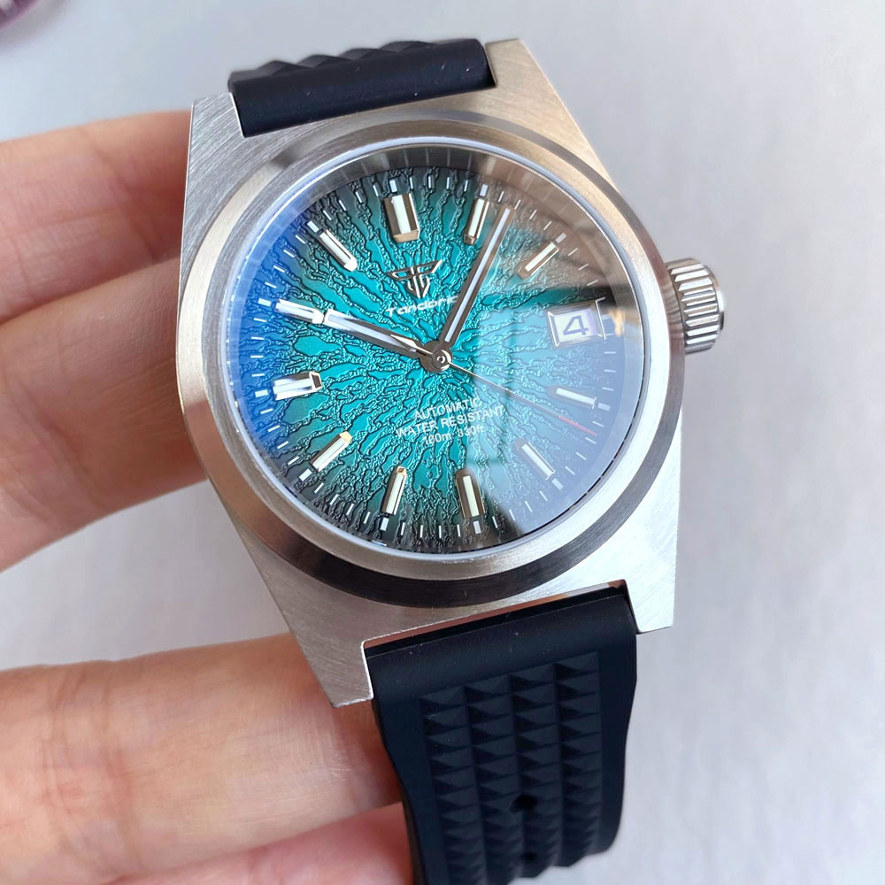 New 38mm Mechanical Watch Men  - Rubber Strap Diver のレビューと価格