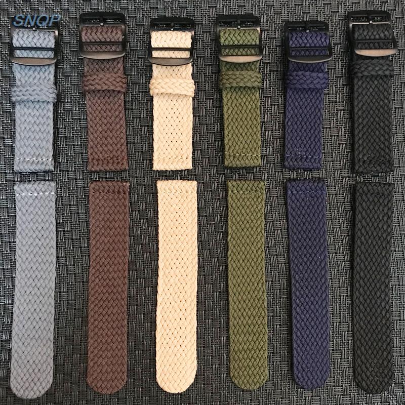 20mm 22mm Black Navy solid col - Perlon Strap Woven のレビューと価格