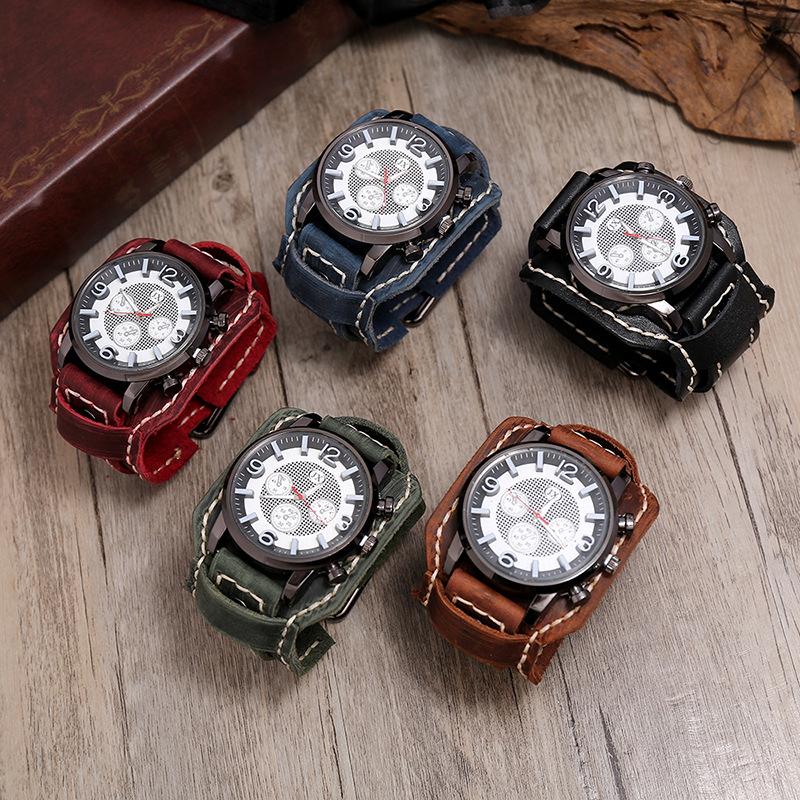 New Retro Mens Watches Genuine - Leather Watch Band Men のレビューと価格