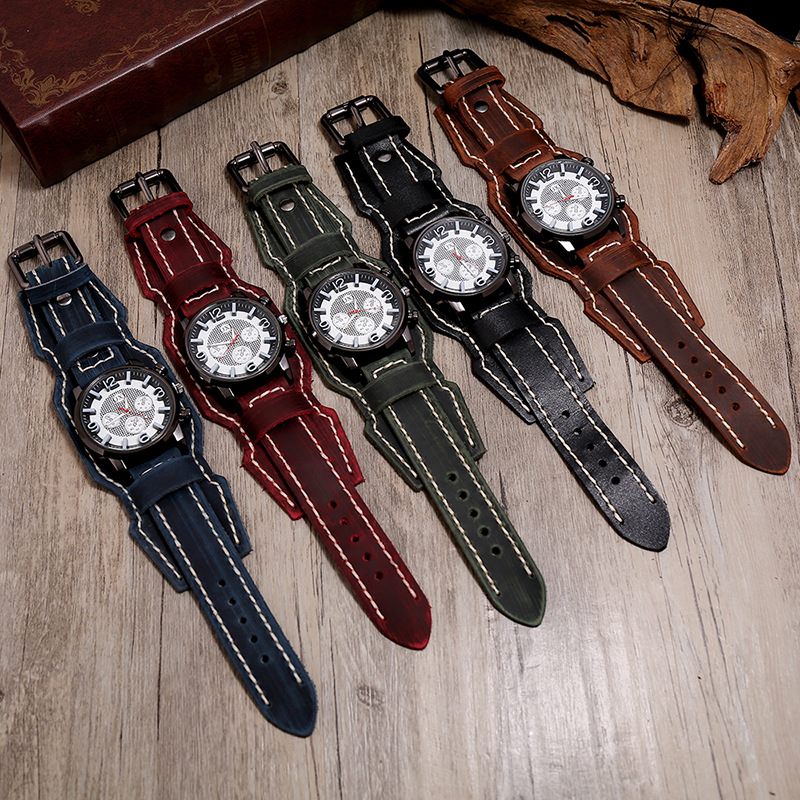 New Retro Mens Watches Genuine - Leather Watch Band Men のレビューと価格