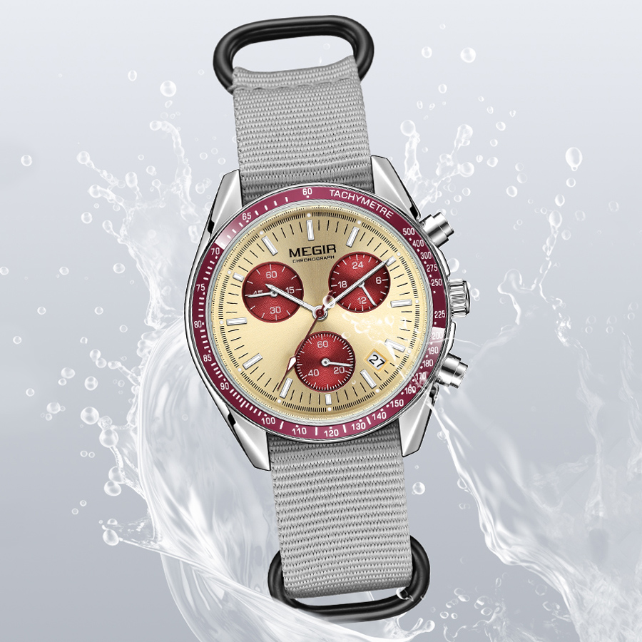 MEGIR New Luxury Men's Watches - Canvas Strap Watch のレビューと価格