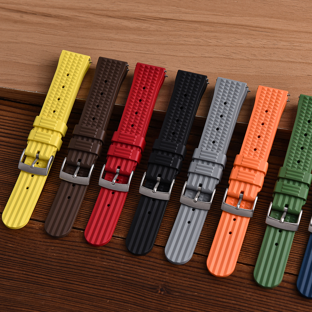FKM Rubber Waffle Watch Strap  - Canvas Strap Watch のレビューと価格