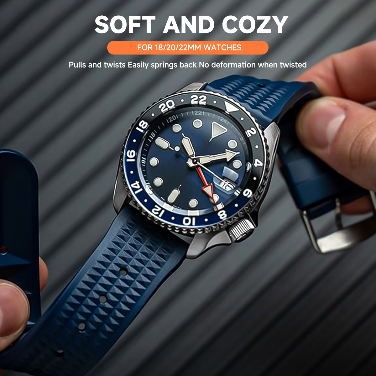 FKM Rubber Waffle Watch Strap  - Canvas Strap Watch のレビューと価格