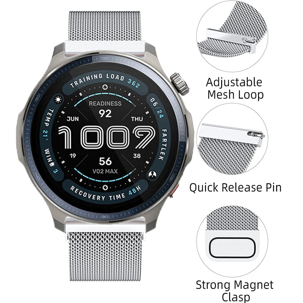 20mm 22mm Milanese Loop Strap  - Milanese Loop Magnetic のレビューと価格