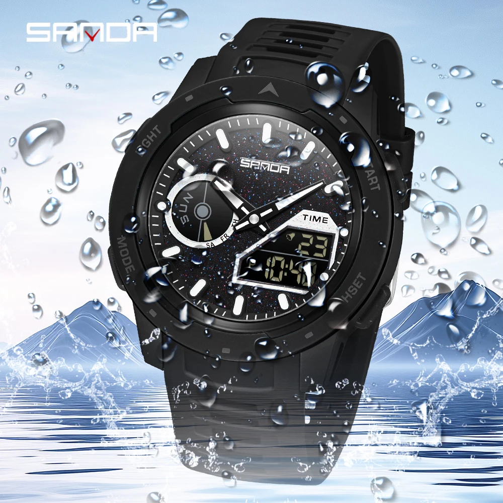 SANDA new men's fluorescent wa - Rubber Strap Diver のレビューと価格