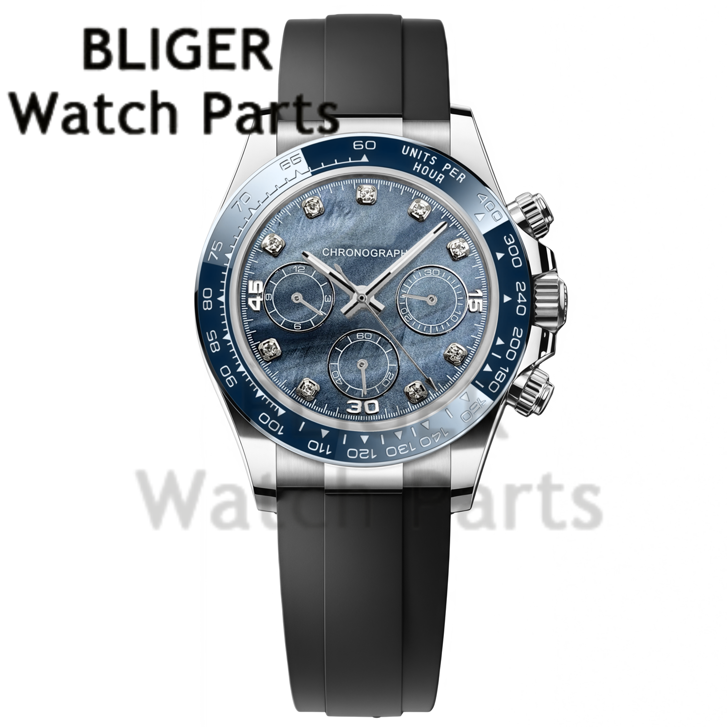 BLIGER 39MM Men's Quartz Chron - Rubber Strap Diver のレビューと価格