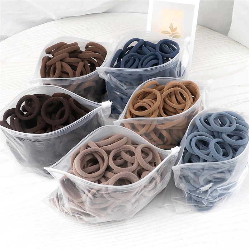 50PCS/Set Women Girls Basic Ha - Silicone Band Women のレビューと価格