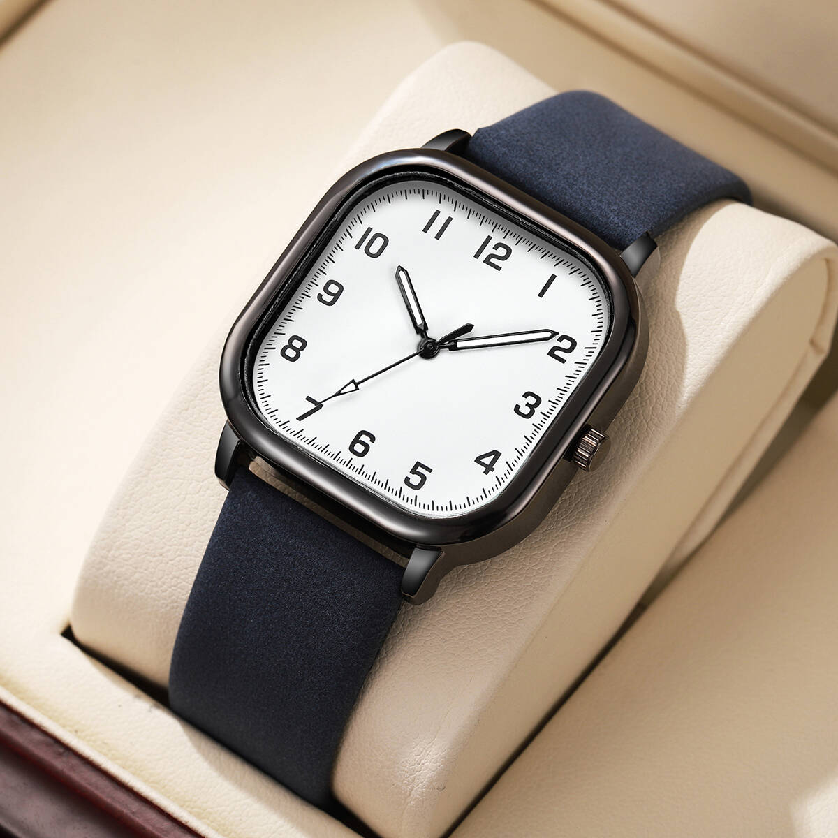 Fashion Square Men Watches Sim - Leather Watch Band Men のレビューと価格