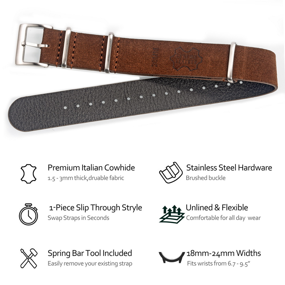 HEMSUT Genuine Leather Watch B - Tropic Strap Vintage のレビューと価格