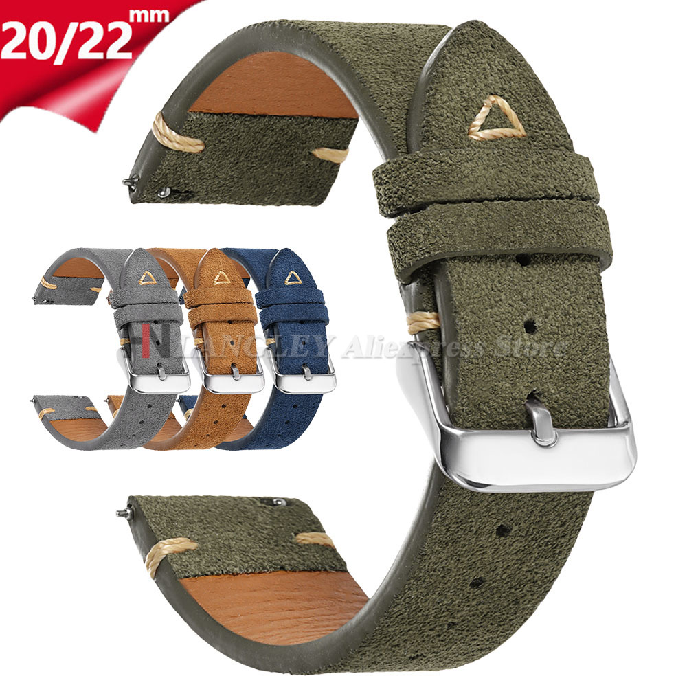 Suede Watch Strap 20mm 22mm Un - Suede Strap Watch のレビューと価格
