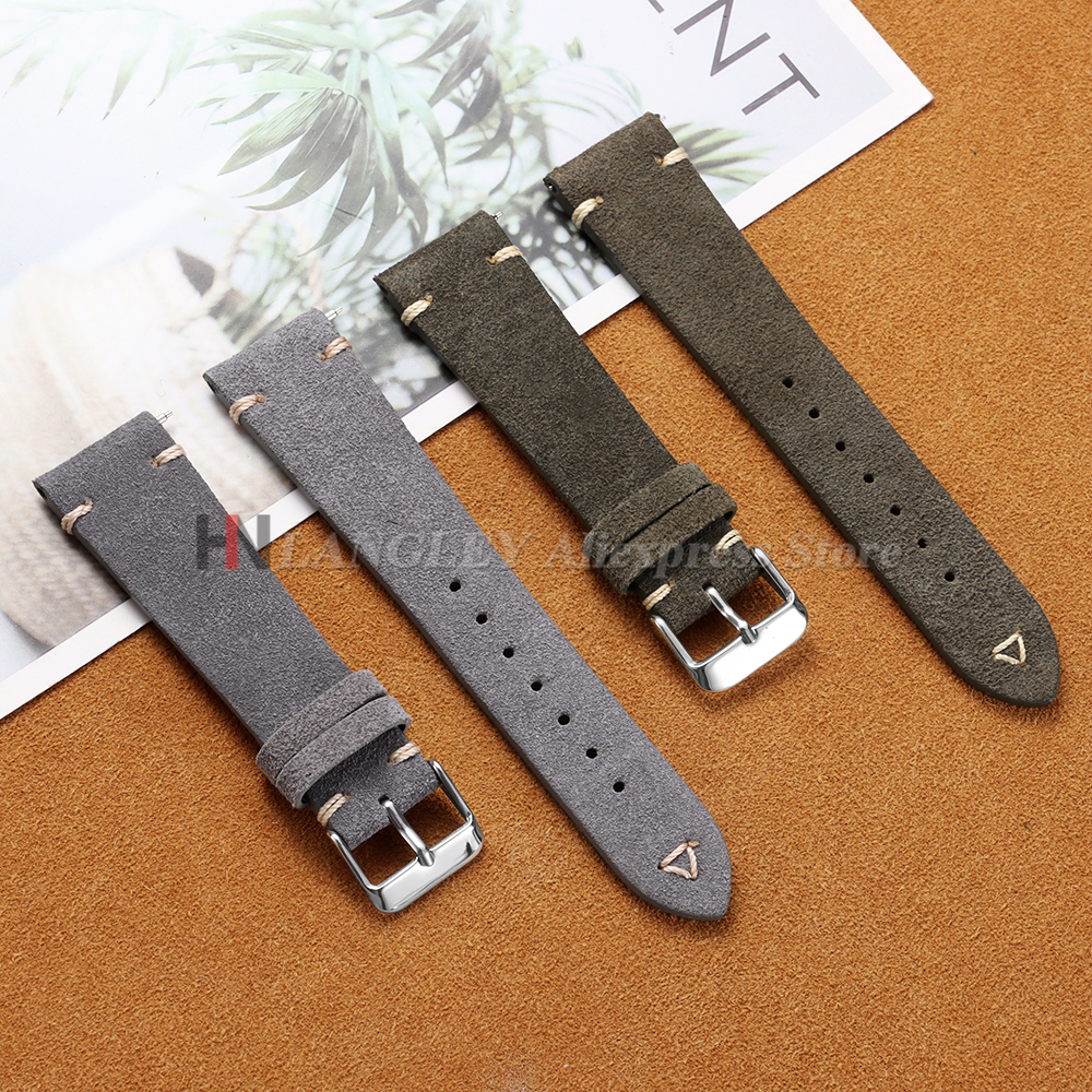 Suede Watch Strap 20mm 22mm Un - Suede Strap Watch のレビューと価格