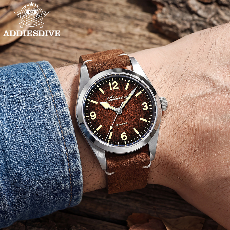 ADDIESDIVE Japan 2035 Super Lu - Suede Strap Watch のレビューと価格