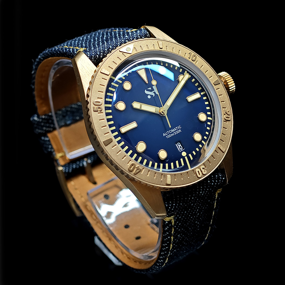 42mm Bronze Mens Watch Mechani - Canvas Strap Watch のレビューと価格