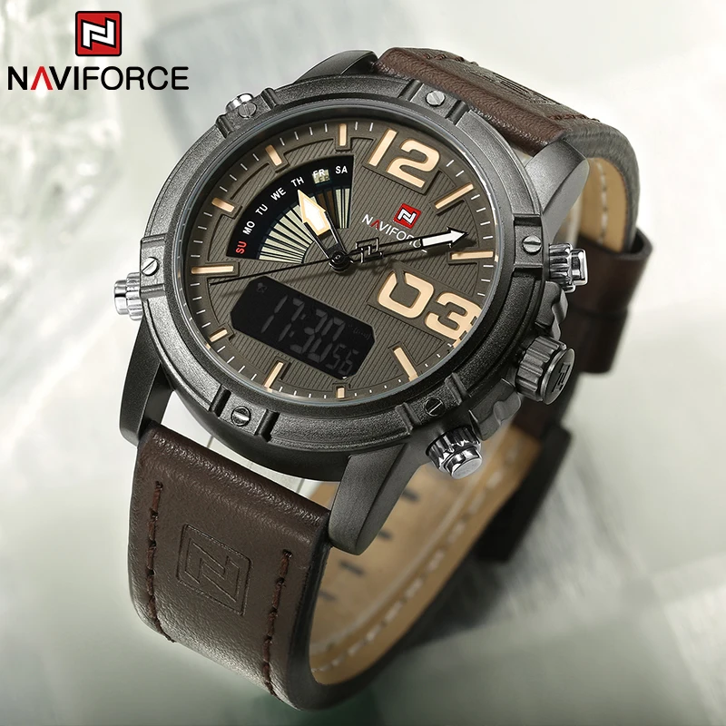 NAVIFORCE Top Brand Men Watch  - Leather Watch Band Men のレビューと価格