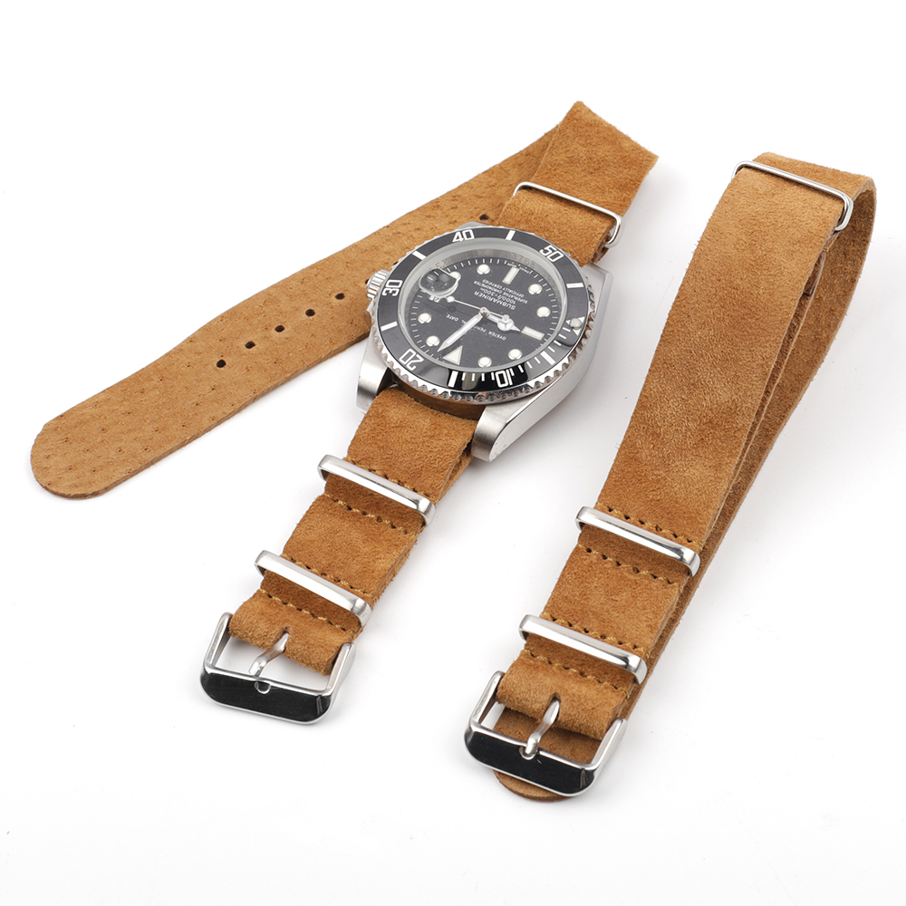 Soft Retro Suede Genuine Leath - Nato Strap Nylon のレビューと価格