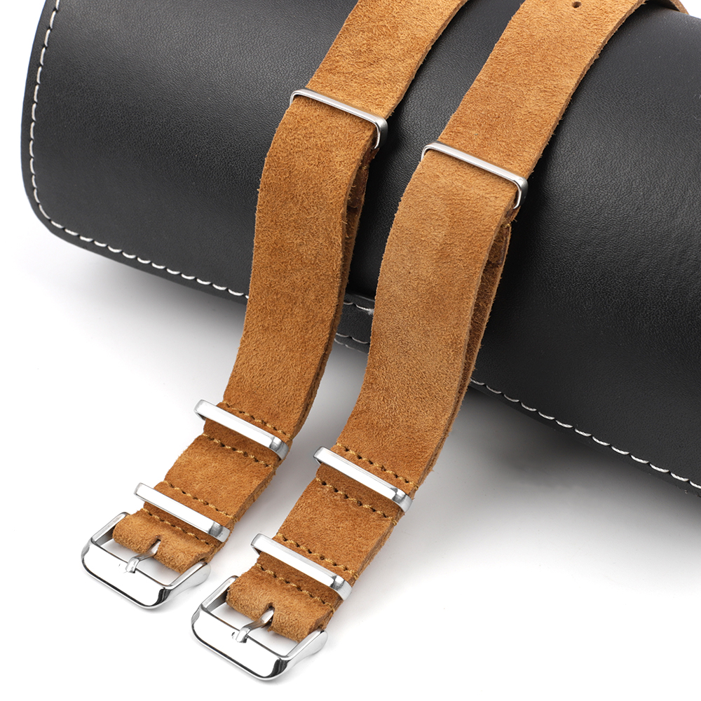 Soft Retro Suede Genuine Leath - Nato Strap Nylon のレビューと価格