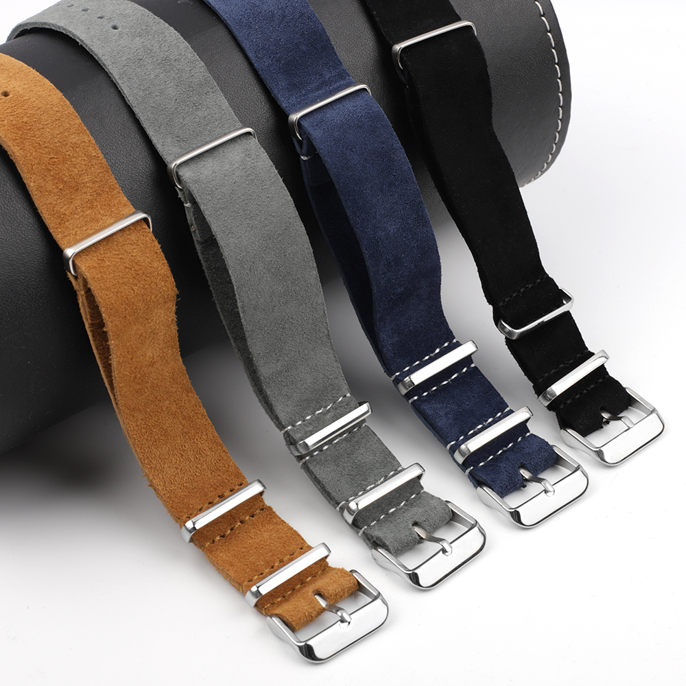 Soft Retro Suede Genuine Leath - Nato Strap Nylon のレビューと価格
