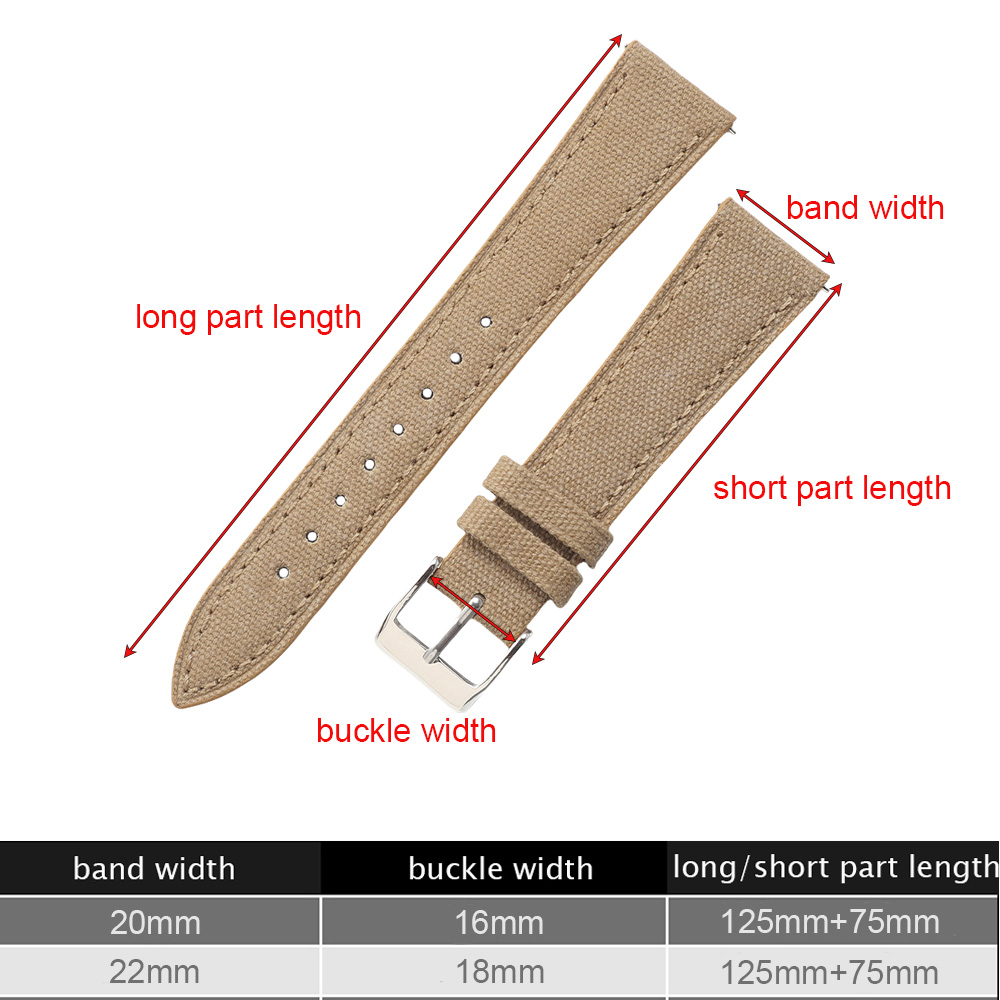 Handcrafted Slim Watch Strap 2 - Canvas Strap Watch のレビューと価格