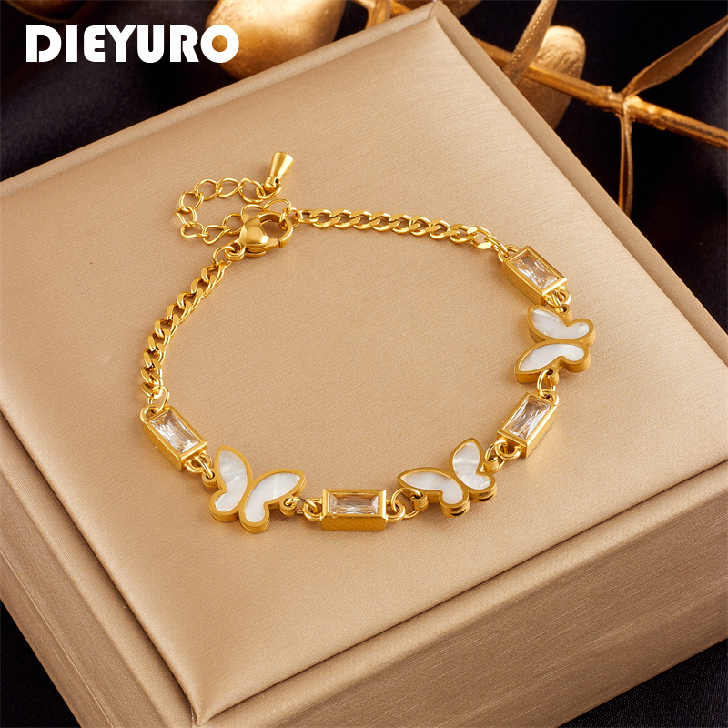 DIEYURO 316L Stainless Steel W - Butterfly Clasp Deployant のレビューと価格