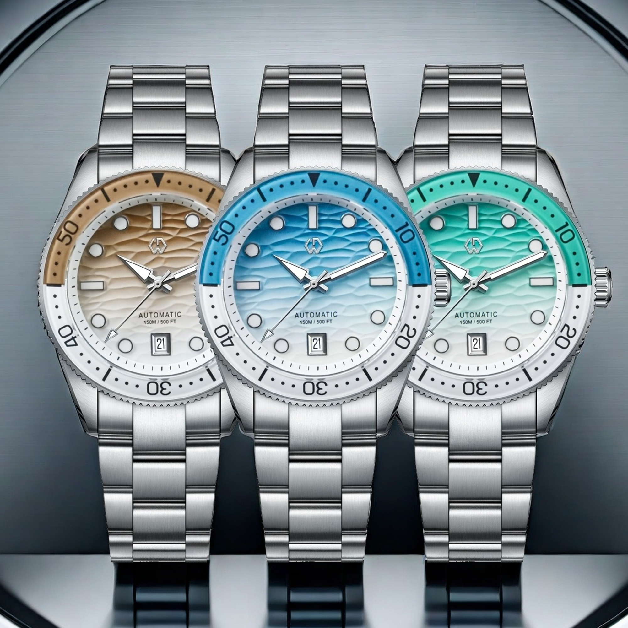 40mm Diver Watch Texture Men's - Rubber Strap Diver のレビューと価格