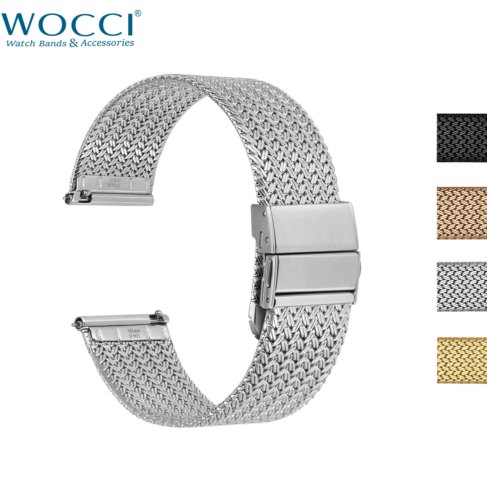 WOCCI Elite Metal Watch Band,  - Mesh Strap Metal のレビューと価格