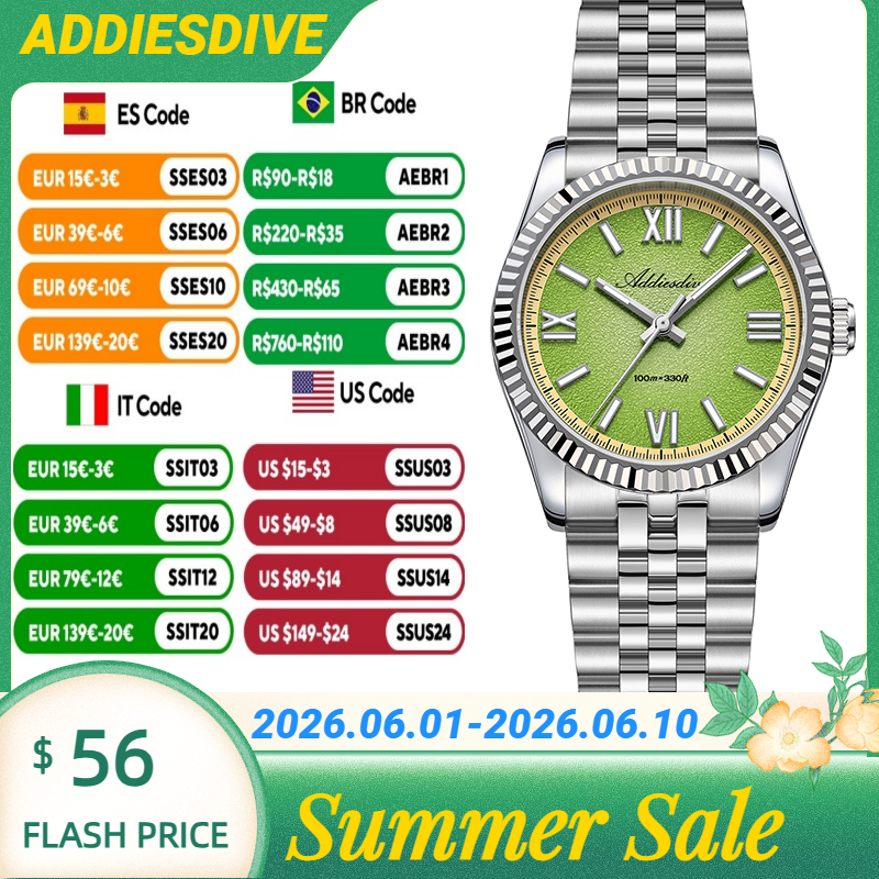 ADDIESDIVE Hight Quality Sapph - Stainless Bracelet Diver のレビューと価格