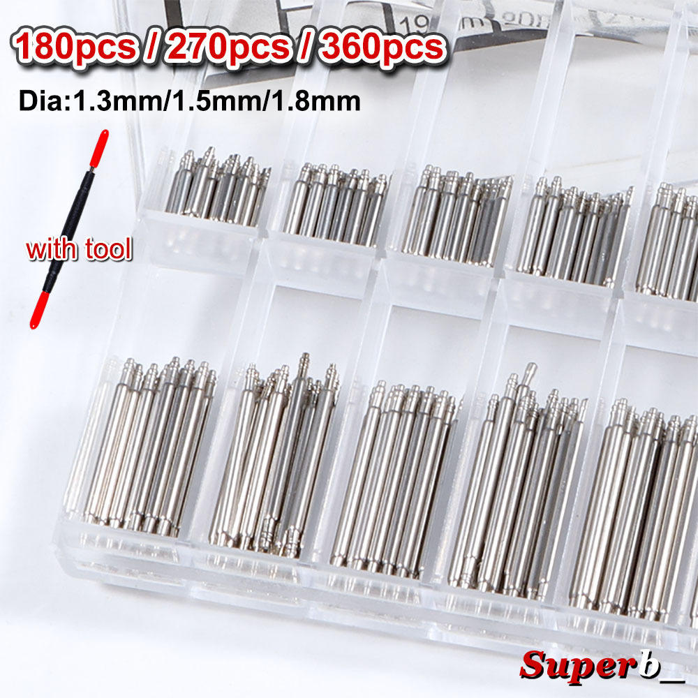 360pcs Dia 1.3mm/1.5mm/1.8mm S - Spring Bar Tool Set のレビューと価格