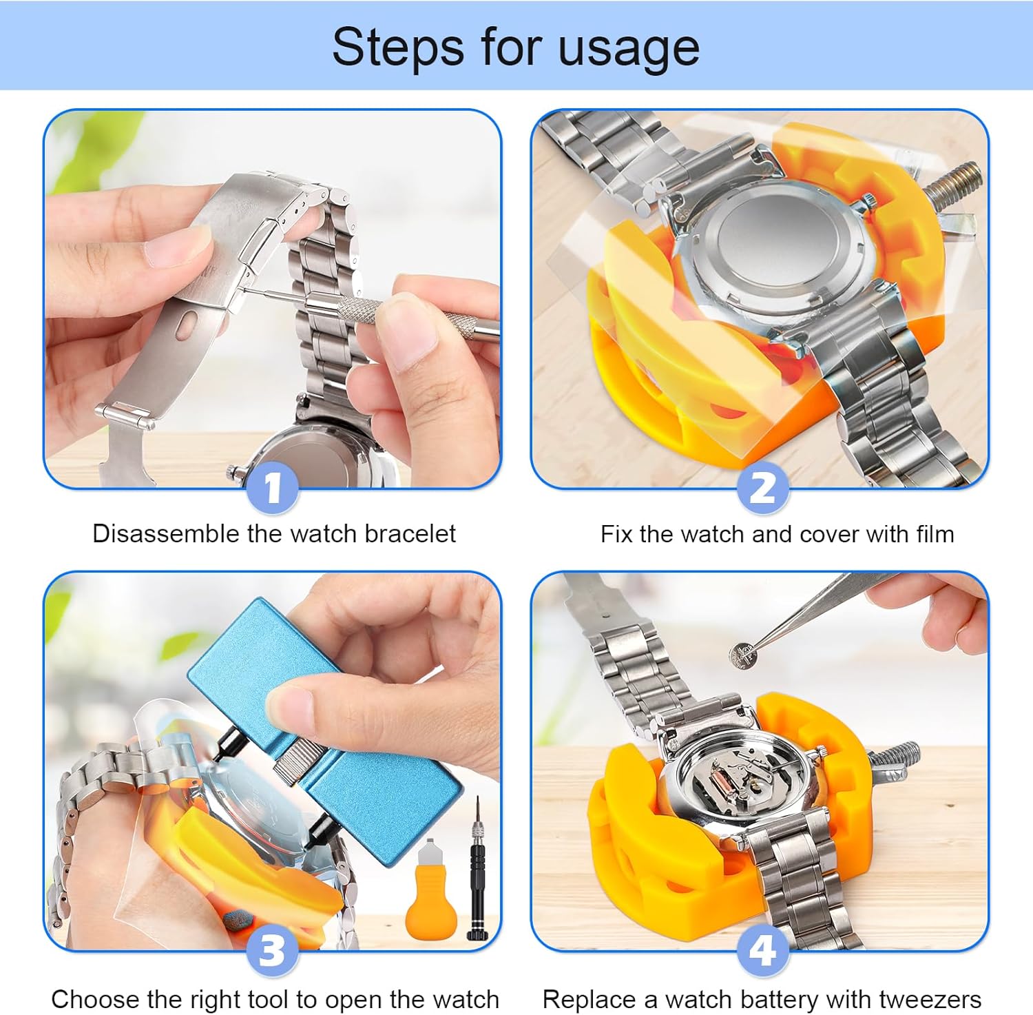 32 pcs Watch Battery Replaceme - Spring Bar Tool Set のレビューと価格
