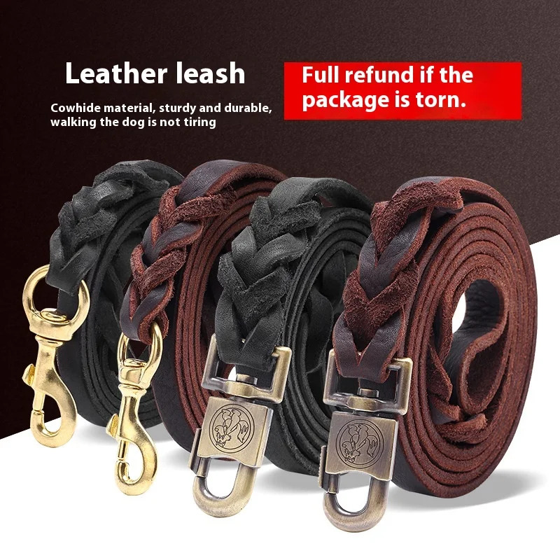 Genuine Leather Dog Leash - To - Leather Strap Quick Release のレビューと価格