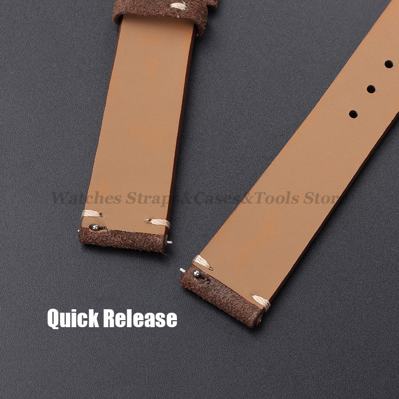 Vintage Genuine Suede Leather  - Leather Strap Quick Release のレビューと価格