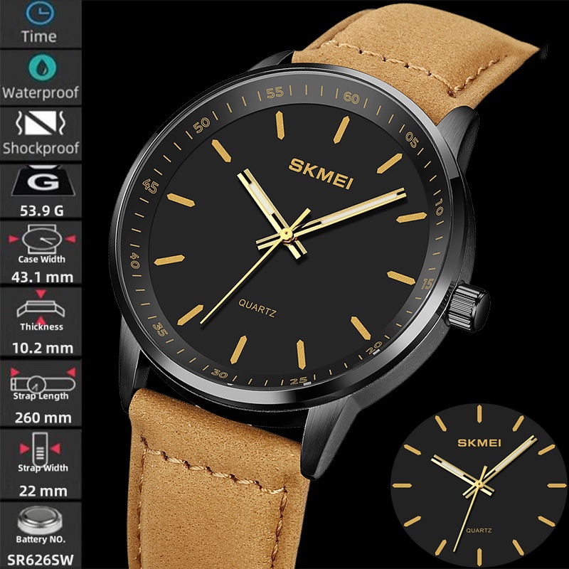Skmei Original Brand Quartz Wa - Leather Watch Band Men のレビューと価格