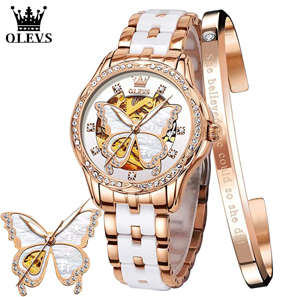 OLEVS Women's Automatic Watche - Butterfly Clasp Deployant のレビューと価格