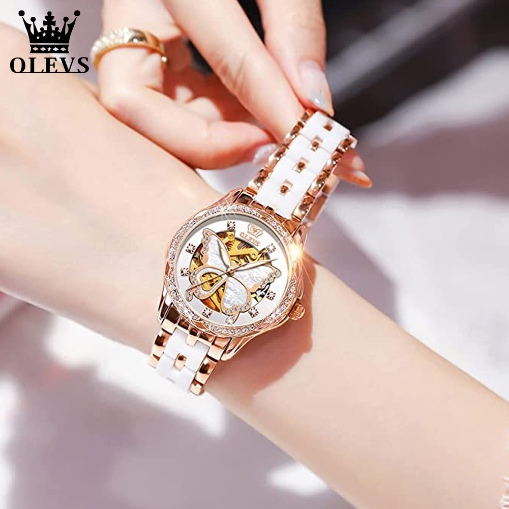 OLEVS Women's Automatic Watche - Butterfly Clasp Deployant のレビューと価格